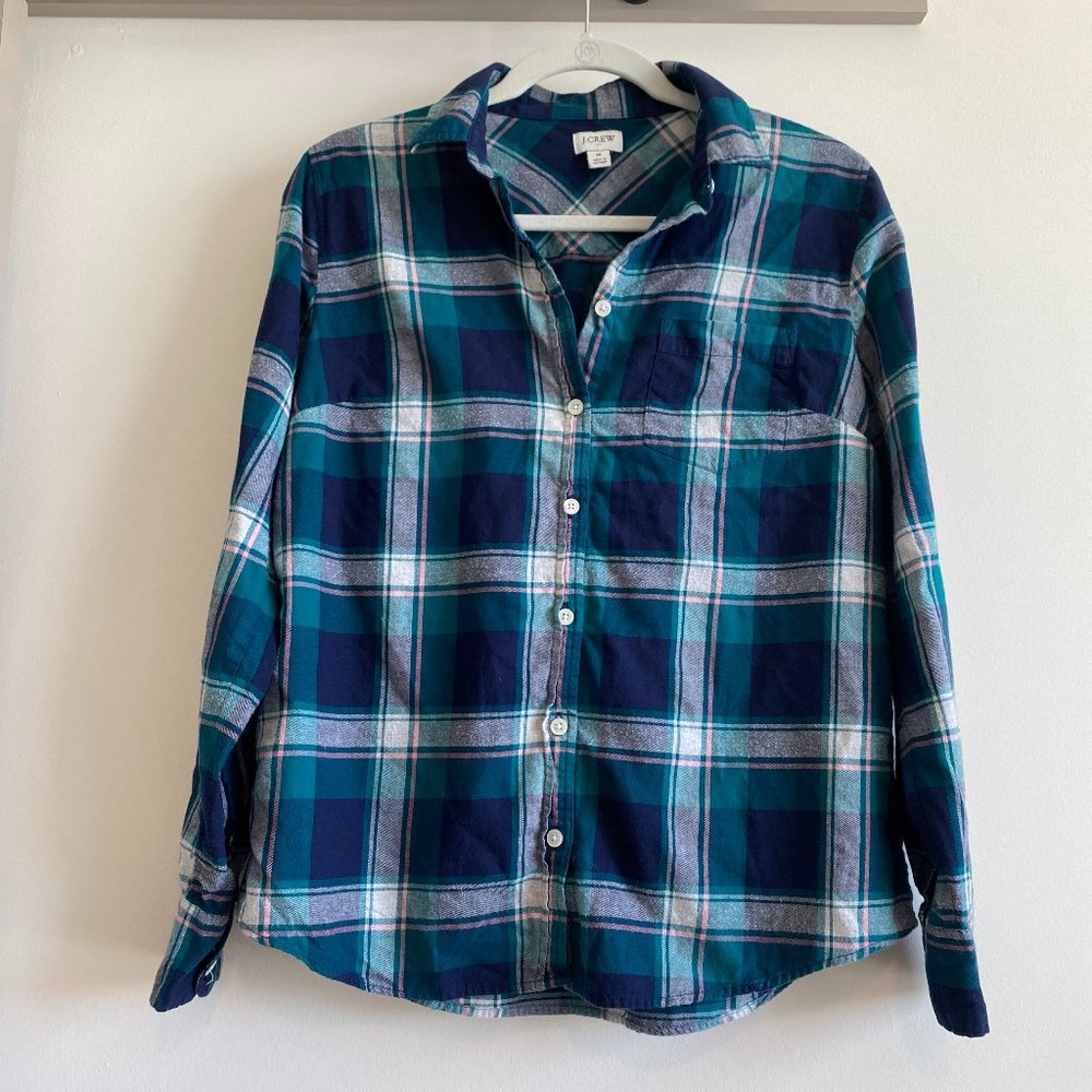 J. Crew Blue Flannel Shirt